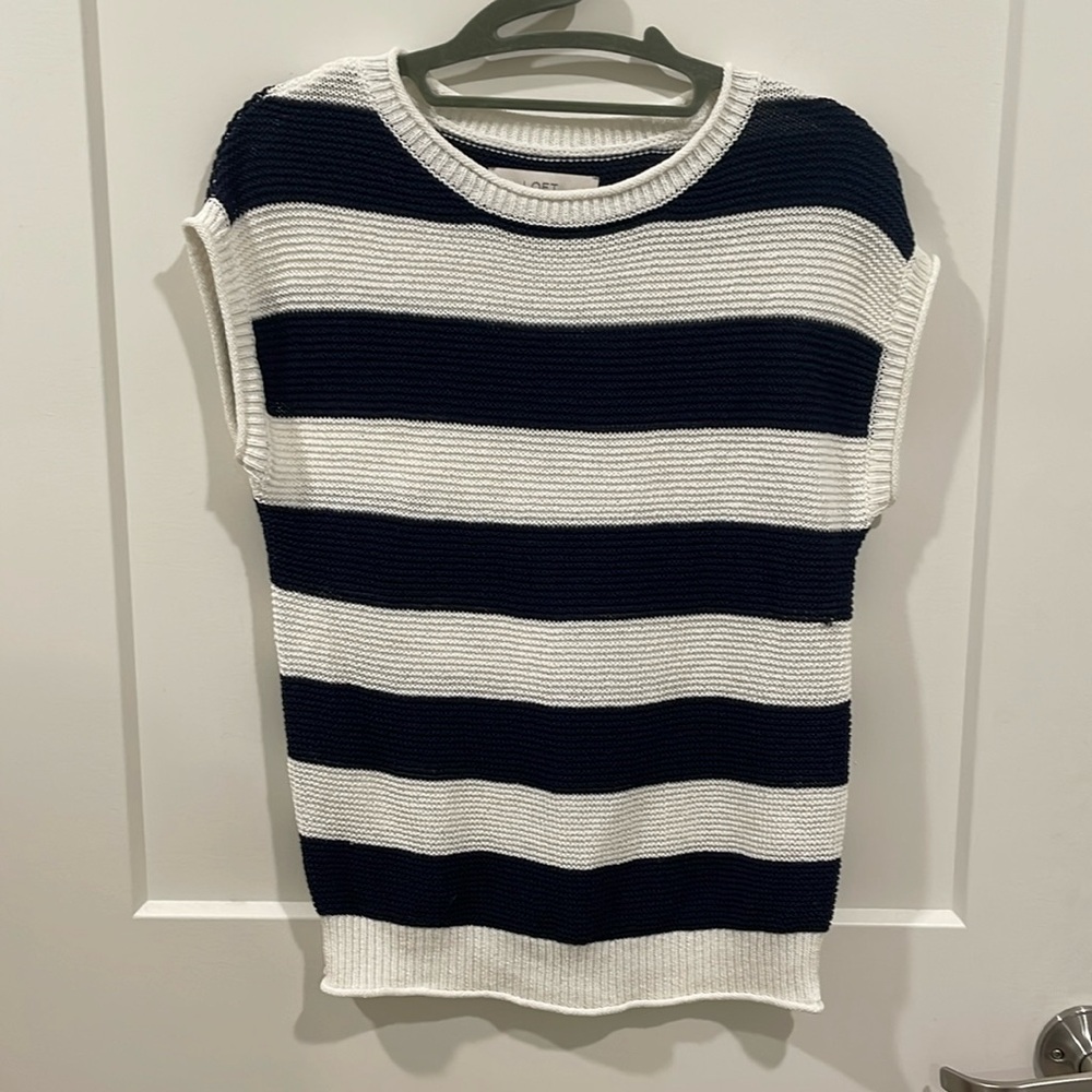 Loft Blue & White Striped Sweater